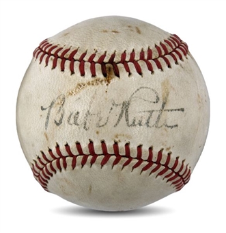 Babe Ruth Single Signed American League Baseball